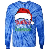 SantaS Favorite Chiropractor Funny Christmas Chiropractor Gift Tie-Dye Long Sleeve Shirt