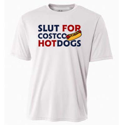 Sl!T For Costco Hotdogs Funny Lover Apparel Cooling Performance Crew T-Shirt