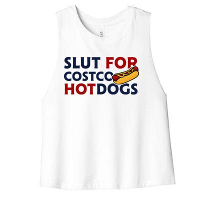 Sl!T For Costco Hotdogs Funny Lover Apparel Women's Racerback Cropped Tank