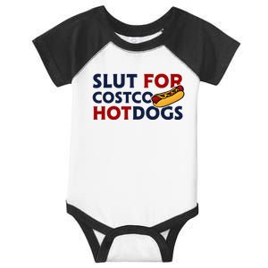 Sl!T For Costco Hotdogs Funny Lover Apparel Infant Baby Jersey Bodysuit