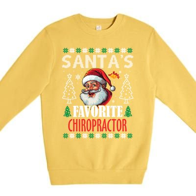 SantaS Favorite Chiropractor Funny Christmas Gift Premium Crewneck Sweatshirt