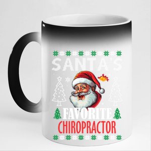 SantaS Favorite Chiropractor Funny Christmas Gift 11oz Black Color Changing Mug