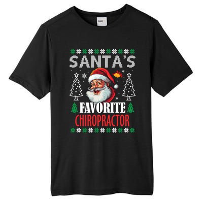 SantaS Favorite Chiropractor Funny Christmas Gift Tall Fusion ChromaSoft Performance T-Shirt