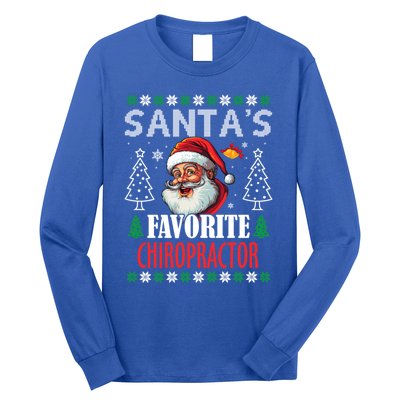 SantaS Favorite Chiropractor Funny Christmas Gift Long Sleeve Shirt