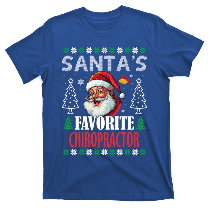 SantaS Favorite Chiropractor Funny Christmas Gift T-Shirt