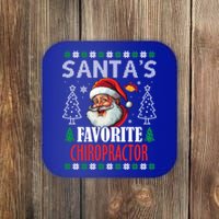 SantaS Favorite Chiropractor Funny Christmas Gift Coaster