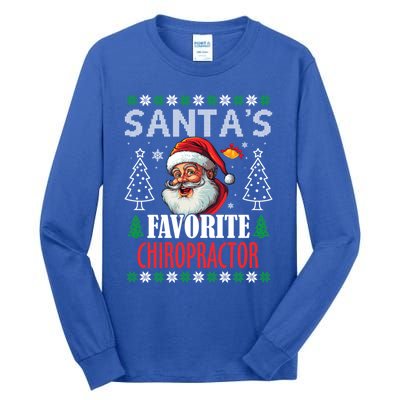 SantaS Favorite Chiropractor Funny Christmas Gift Tall Long Sleeve T-Shirt