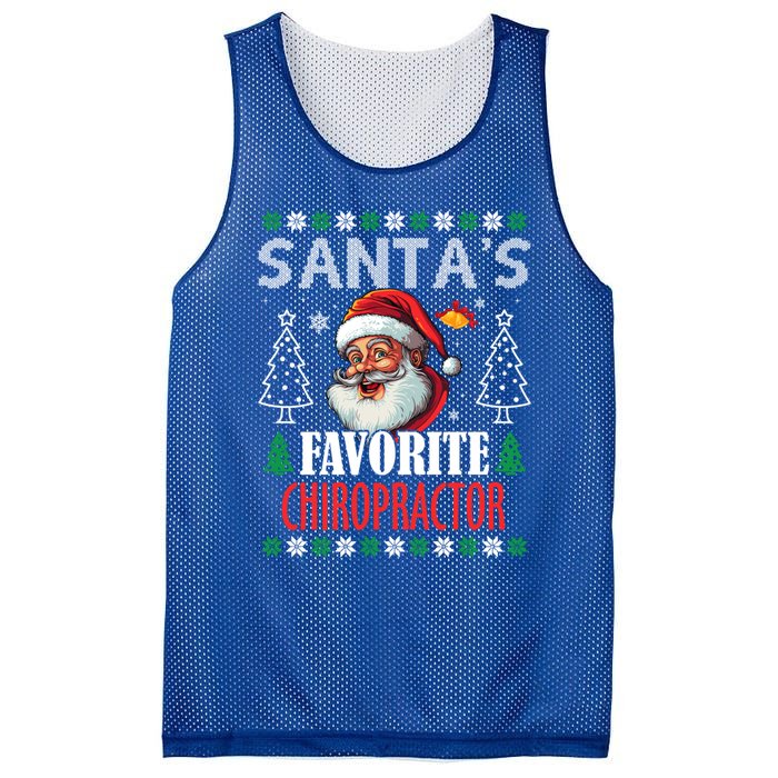 SantaS Favorite Chiropractor Funny Christmas Gift Mesh Reversible Basketball Jersey Tank