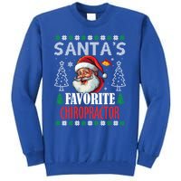 SantaS Favorite Chiropractor Funny Christmas Gift Tall Sweatshirt