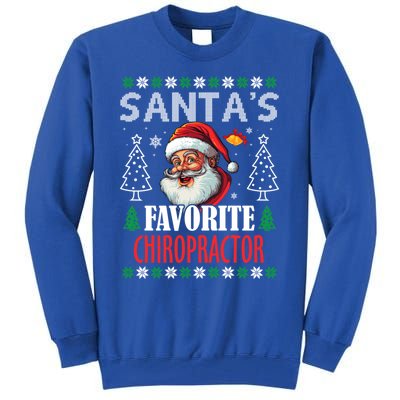 SantaS Favorite Chiropractor Funny Christmas Gift Tall Sweatshirt