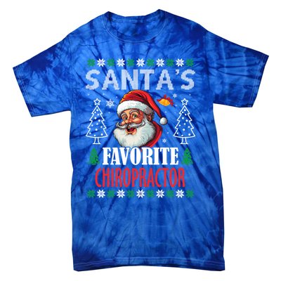 SantaS Favorite Chiropractor Funny Christmas Gift Tie-Dye T-Shirt