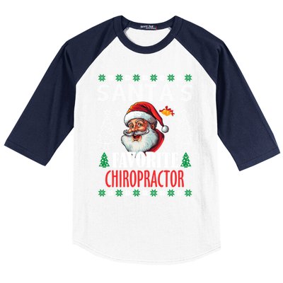 SantaS Favorite Chiropractor Funny Christmas Gift Baseball Sleeve Shirt