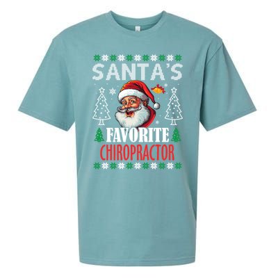 SantaS Favorite Chiropractor Funny Christmas Gift Sueded Cloud Jersey T-Shirt