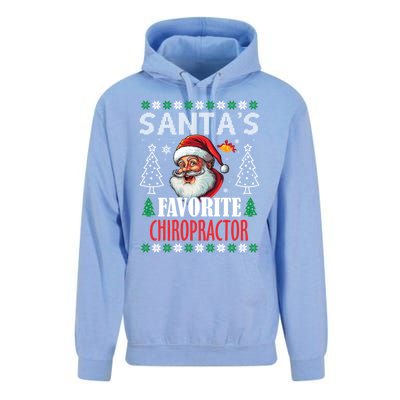 SantaS Favorite Chiropractor Funny Christmas Gift Unisex Surf Hoodie