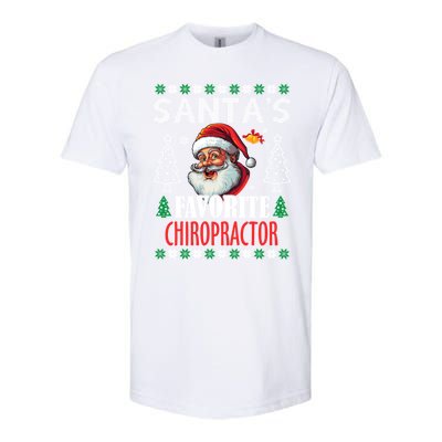 SantaS Favorite Chiropractor Funny Christmas Gift Softstyle CVC T-Shirt