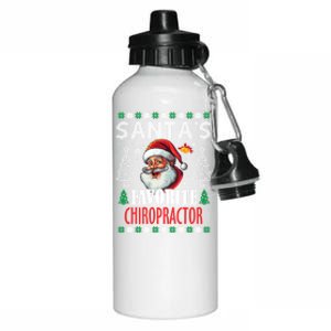 SantaS Favorite Chiropractor Funny Christmas Gift Aluminum Water Bottle