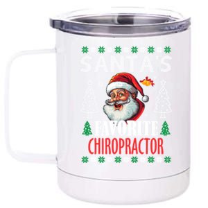 SantaS Favorite Chiropractor Funny Christmas Gift 12 oz Stainless Steel Tumbler Cup