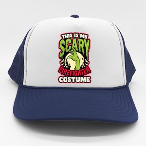 Scary Firefighter Costume Design Halloween Firefighter Funny Gift Trucker Hat