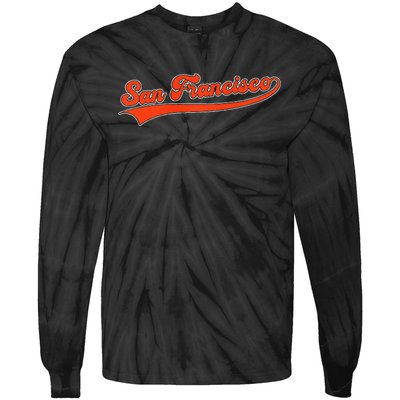 San Francisco California Retro Vintage Throwback Design Premium Tie-Dye Long Sleeve Shirt