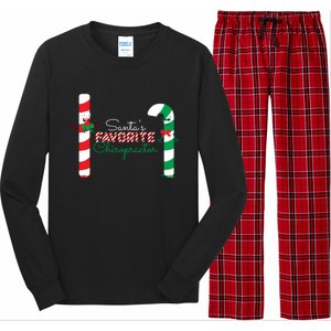 SantaS Favorite Chiropractor Funny Gift Long Sleeve Pajama Set