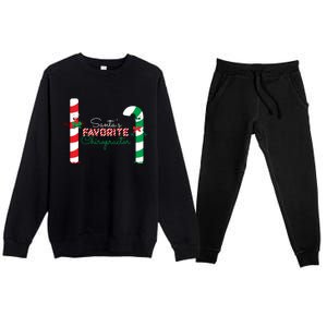 SantaS Favorite Chiropractor Funny Gift Premium Crewneck Sweatsuit Set