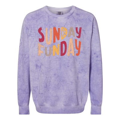 sunday funday football sunday cool typography funny sunday funday Colorblast Crewneck Sweatshirt