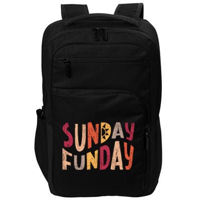 sunday funday football sunday cool typography funny sunday funday Impact Tech Backpack