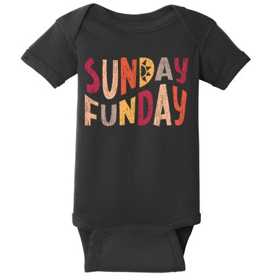 sunday funday football sunday cool typography funny sunday funday Baby Bodysuit