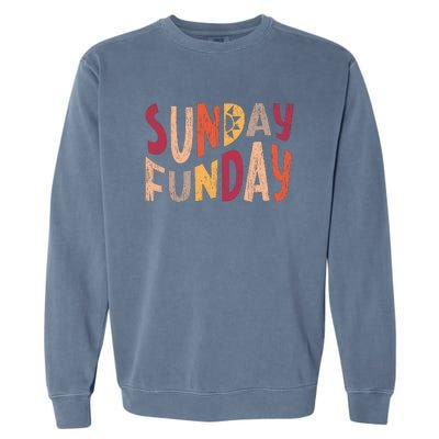 sunday funday football sunday cool typography funny sunday funday Garment-Dyed Sweatshirt