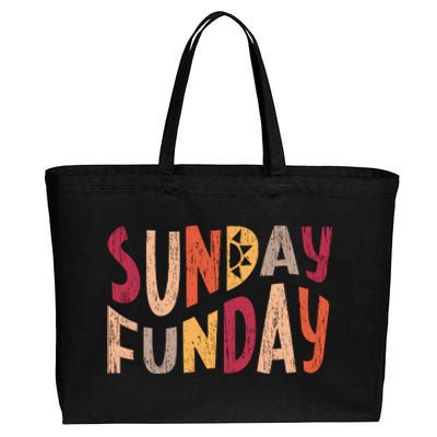 sunday funday football sunday cool typography funny sunday funday Cotton Canvas Jumbo Tote