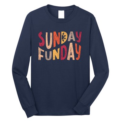 sunday funday football sunday cool typography funny sunday funday Long Sleeve Shirt