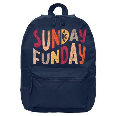 sunday funday football sunday cool typography funny sunday funday 16 in Basic Backpack