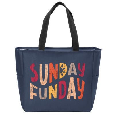 sunday funday football sunday cool typography funny sunday funday Zip Tote Bag