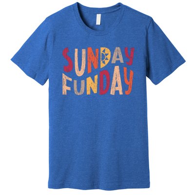 sunday funday football sunday cool typography funny sunday funday Premium T-Shirt