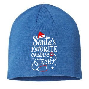 Santa's Favorite Cardiac Tech Christmas Cardiovascular Tech Cool Gift Sustainable Beanie