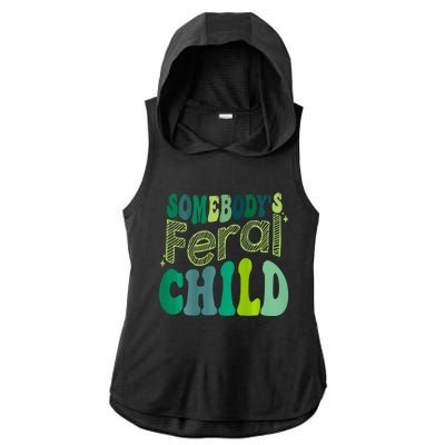 Somebodys Feral Child Ladies PosiCharge Tri-Blend Wicking Draft Hoodie Tank