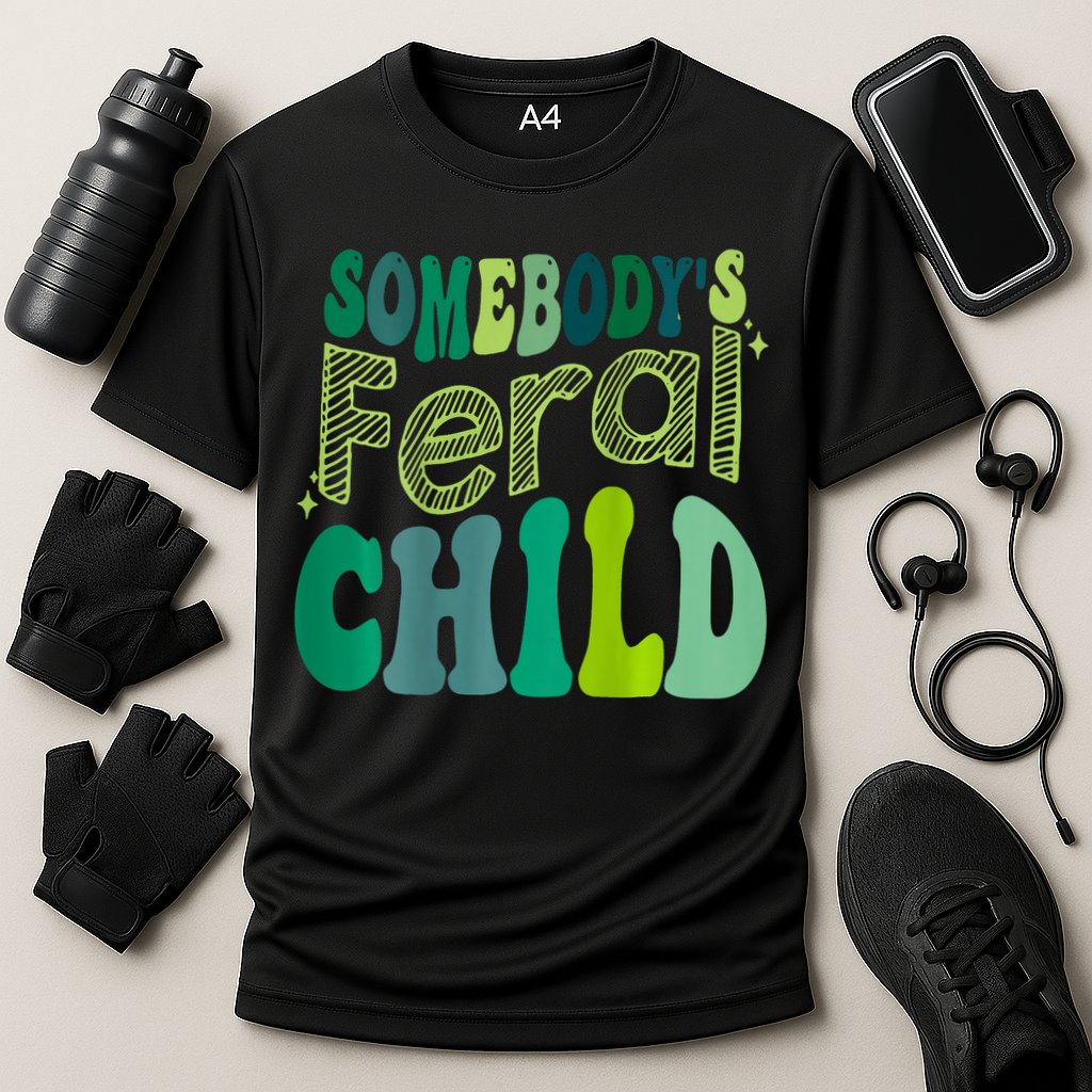 Somebodys Feral Child Cooling Performance Crew T-Shirt