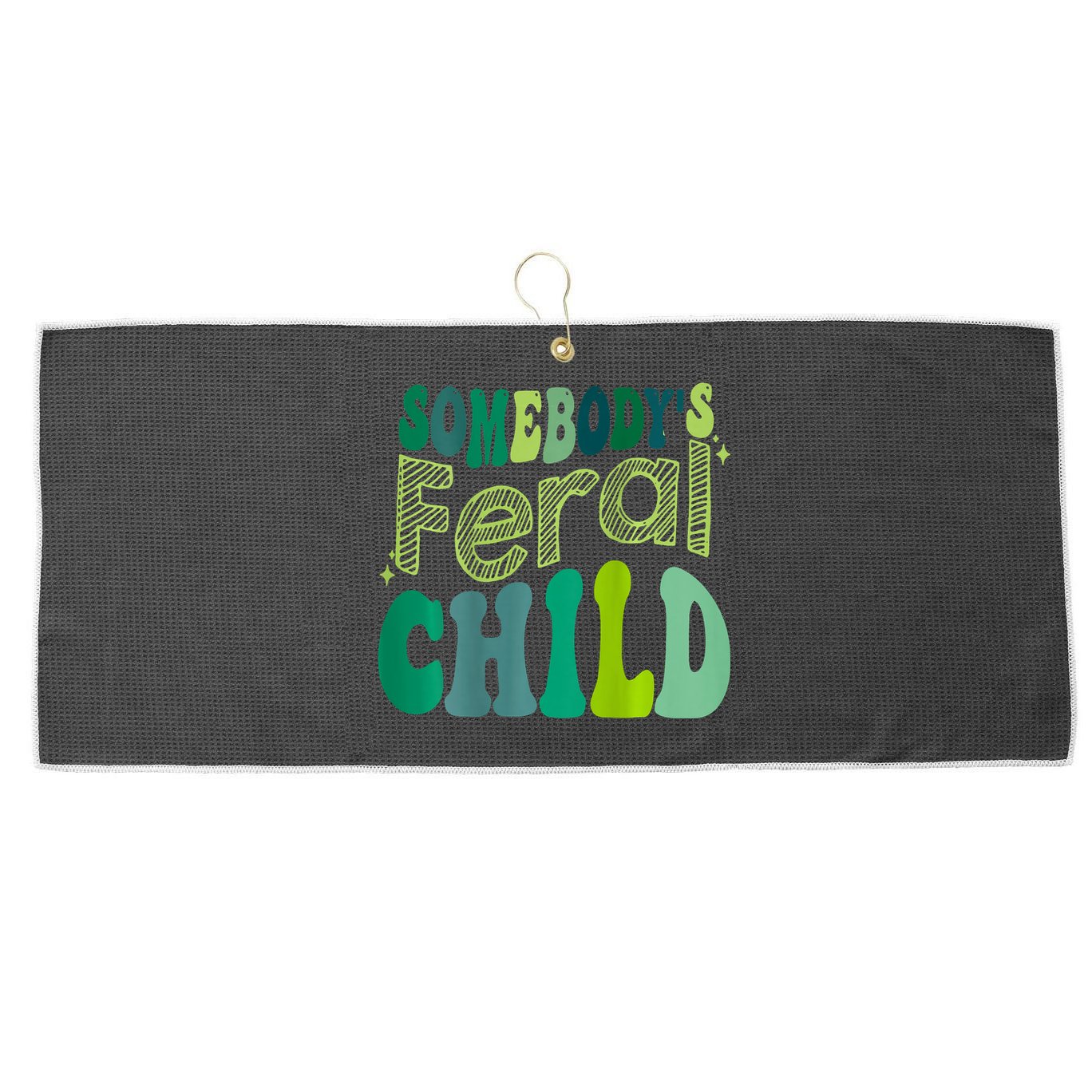 Somebodys Feral Child Large Microfiber Waffle Golf Towel