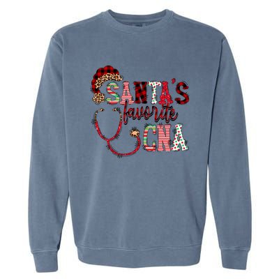 SantaS Favorite Cna Certified Nursing Assistant Nurse Xmas Funny Gift Garment-Dyed Sweatshirt