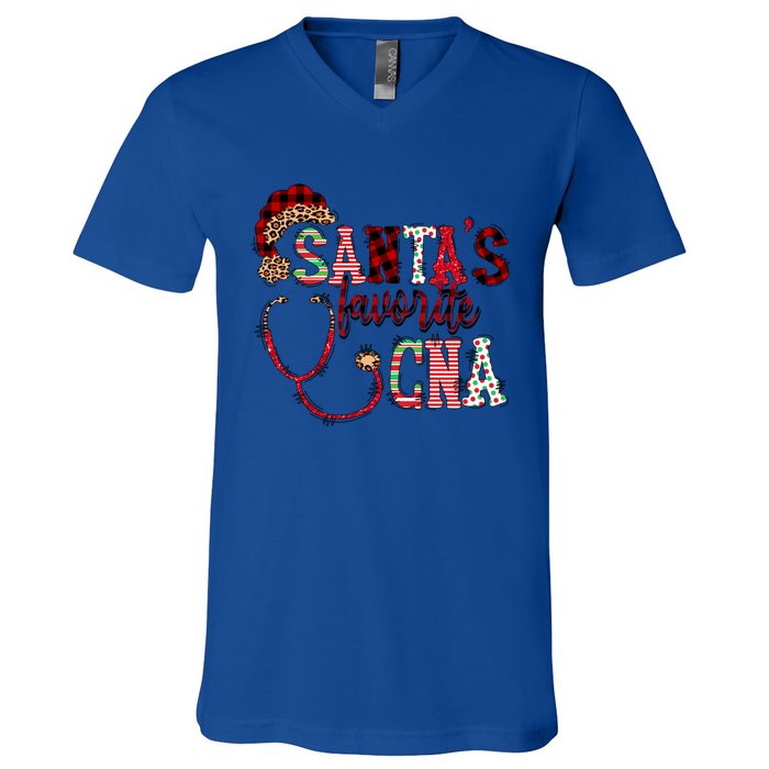 SantaS Favorite Cna Certified Nursing Assistant Nurse Xmas Funny Gift V-Neck T-Shirt