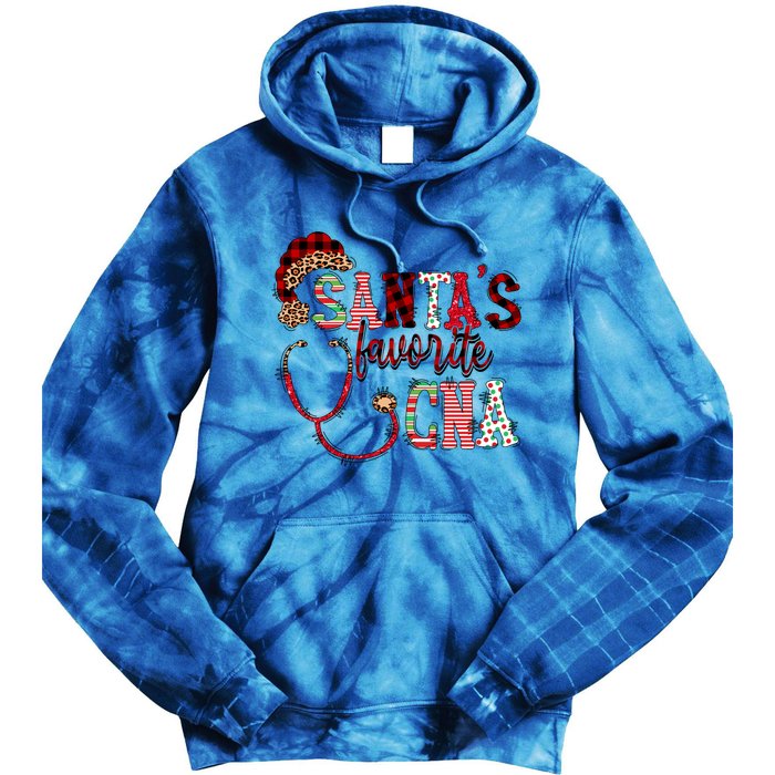 SantaS Favorite Cna Certified Nursing Assistant Nurse Xmas Funny Gift Tie Dye Hoodie