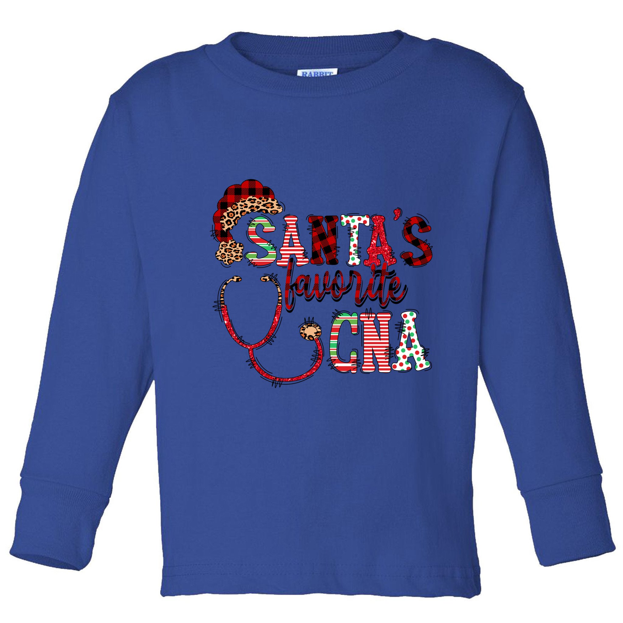 SantaS Favorite Cna Certified Nursing Assistant Nurse Xmas Funny Gift Toddler Long Sleeve Shirt