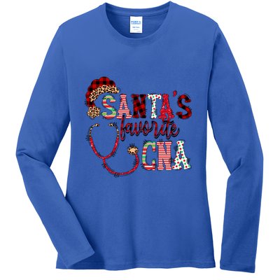 SantaS Favorite Cna Certified Nursing Assistant Nurse Xmas Funny Gift Ladies Long Sleeve Shirt