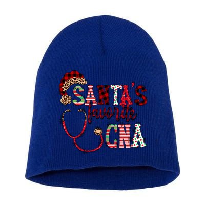 SantaS Favorite Cna Certified Nursing Assistant Nurse Xmas Funny Gift Short Acrylic Beanie