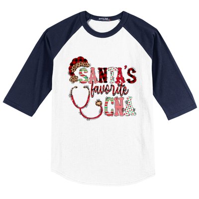 SantaS Favorite Cna Certified Nursing Assistant Nurse Xmas Funny Gift Baseball Sleeve Shirt