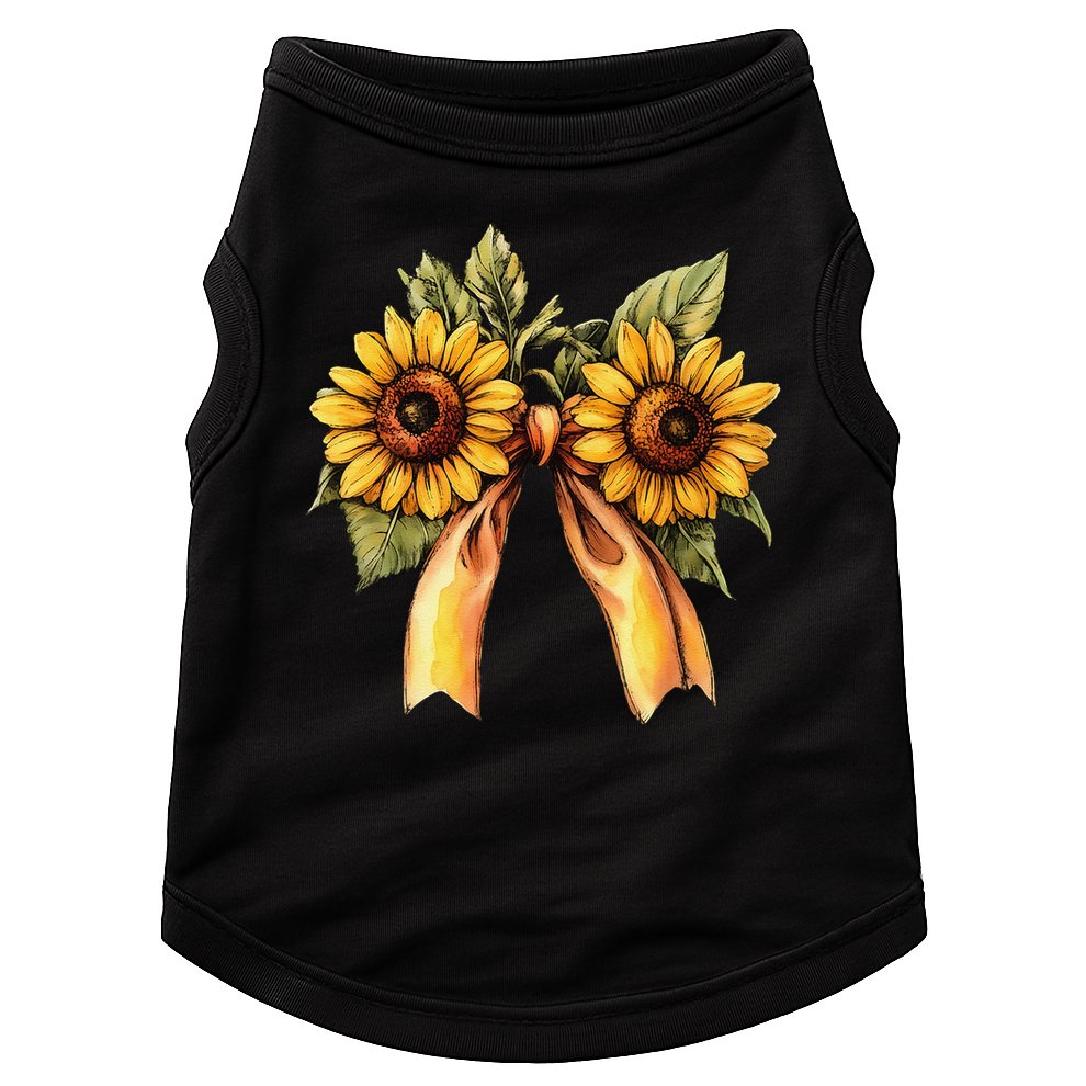 Sunflower Floral Coquette Bow Wildflowers Women Mother Day Doggie Tank