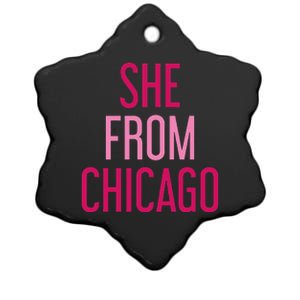 She From Chicago Women Apparel Ceramic Star Ornament