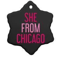 She From Chicago Women Apparel Ceramic Star Ornament