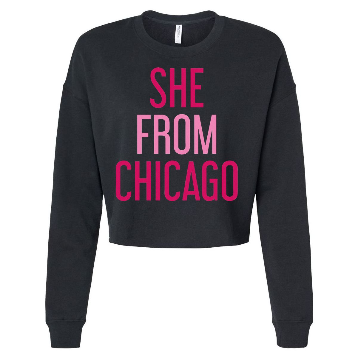 She From Chicago Women Apparel Cropped Pullover Crew