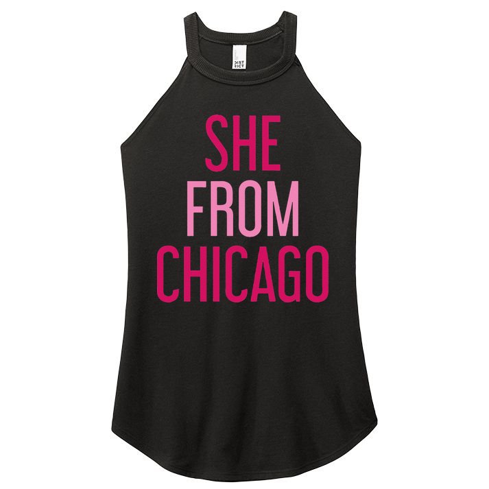 She From Chicago Women Apparel Women's Perfect Tri Rocker Tank